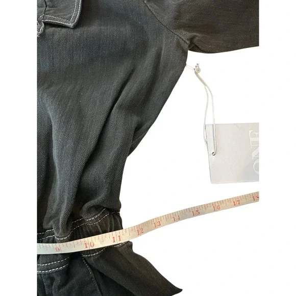 ONE TEASPOON Romper Jumpsuit Women's Small Revolve Black Onyx Denim Festival New